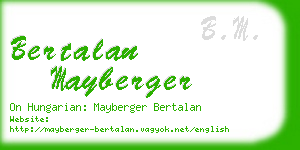 bertalan mayberger business card